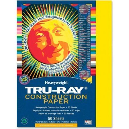 PACON Pacon Tru-Ray Construction Paper, 9inx12in, Yellow, 50 Sheets 103004